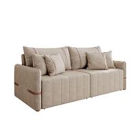 Sofá Retrátil Sem Caixa 3 Lugares 2,20m Com Almofadas Linho My Life Bex's Bege - 1