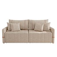 Sofá Retrátil Sem Caixa 3 Lugares 2,20m Com Almofadas Linho My Life Bex's Bege - 3