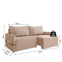 Sofá Retrátil Sem Caixa 3 Lugares 2,20m Com Almofadas Linho My Life Bex's Bege - 5