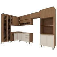 Cozinha Modulada Requinte 9 Peças Com Torre Quente 2 Fornos Nature/areia - Móveis Henn Nature/areia - 1