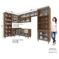 Cozinha Modulada Requinte 9 Peças Com Torre Quente 2 Fornos Nature/areia - Móveis Henn Nature/areia - 7