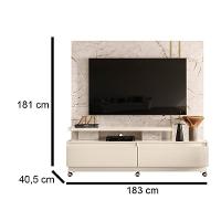 Combo Home Com Rodinhas + Painel Para Tv 60 Polegadas New Apolo - 7 Decor Calacata E Off White - 3