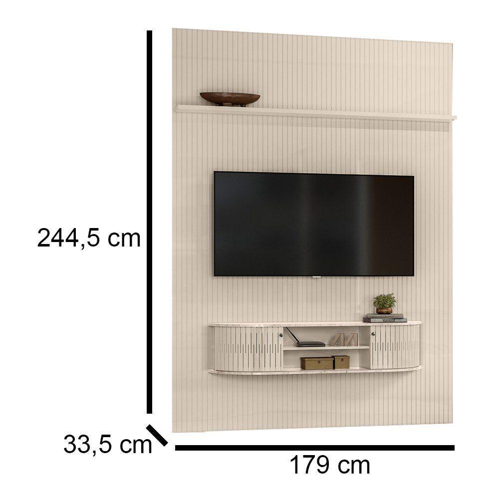 Combo Home Suspenso + Painel Para Tv 60 Polegadas New Monte Carlo - 7 Decor Calacata E Off White - 3
