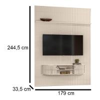 Combo Home Suspenso + Painel Para Tv 60 Polegadas New Monte Carlo - 7 Decor Calacata E Off White - 3