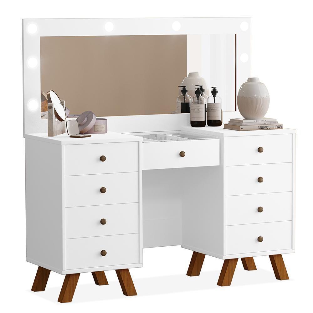 Penteadeira Camarim Mila Branco Sem Banqueta - Móveis Luapa Branco - 1