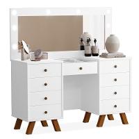 Penteadeira Camarim Mila Branco Sem Banqueta - Móveis Luapa Branco - 1