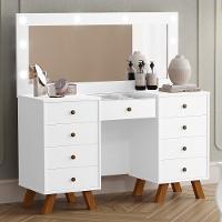 Penteadeira Camarim Mila Branco Sem Banqueta - Móveis Luapa Branco - 2