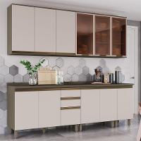 Cozinha Modulada Connect 7 Peças Aéreo 3 Portas Duna/cristal Com Vidro - Móveis Henn Duna/cristal - 2