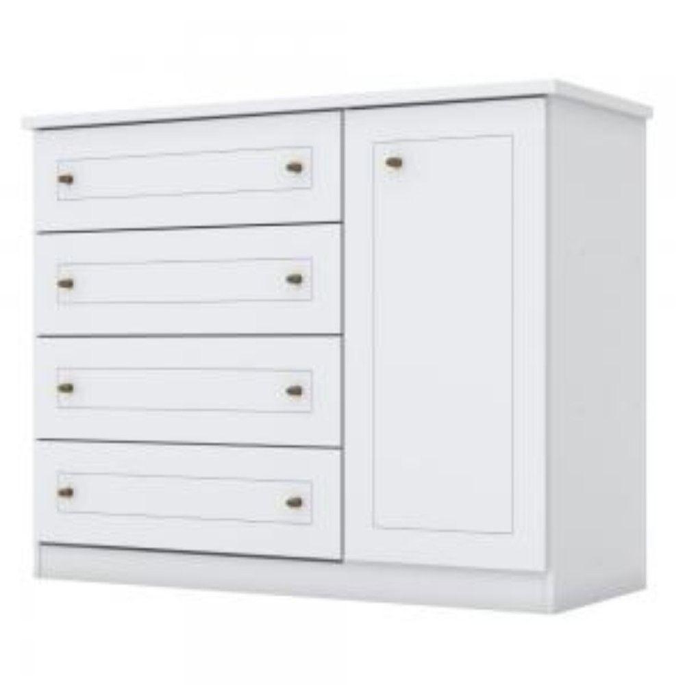 Conjunto Quarto Henn Americana 2 Peças 7 Portas 8 Gavetas Branco - 9