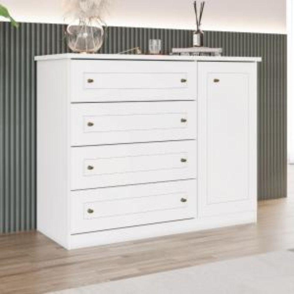 Conjunto Quarto Henn Americana 2 Peças 7 Portas 8 Gavetas Branco - 10