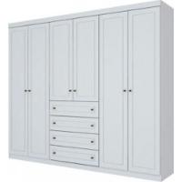 Conjunto Quarto Henn Americana 2 Peças 7 Portas 8 Gavetas Branco - 3