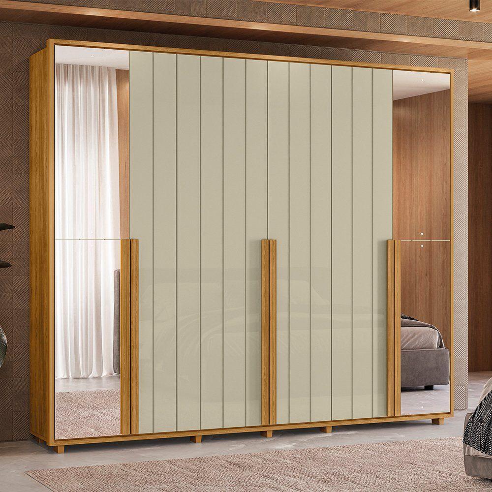 Guarda-roupa Casal Volpi Ripado 6 Portas 6 Gavetas 2 Portas C/ Espelho - 7 Decor Cumaru E Opala - 3