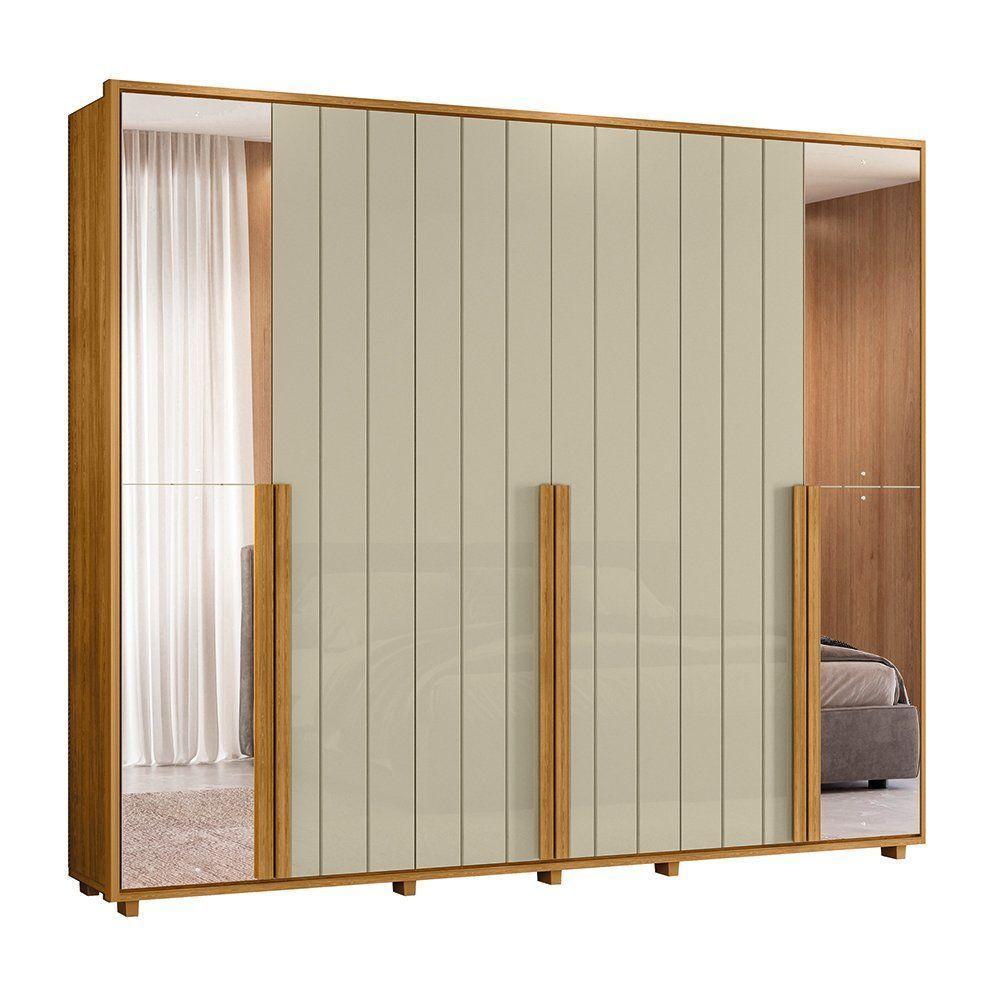 Guarda-roupa Casal Volpi Ripado 6 Portas 6 Gavetas 2 Portas C/ Espelho - 7 Decor Cumaru E Opala - 4
