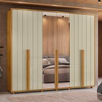 Guarda-roupa Casal Volpi Ripado 6 Portas 6 Gavetas 2 Portas C/ Espelho - 7 Decor Cumaru E Opala - 2