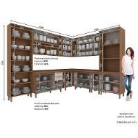 Cozinha Modulada Requinte 12 Peças Com Cristaleira Nature/areia - Móveis Henn Nature/areia - 7