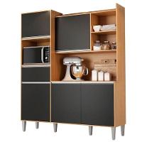 Armário Para Cozinha Kit Ambiente Isabel Amêndoa Preto - Ajl - 5