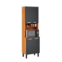 Paneleiro Vegas 4 Portas E Nicho Para Forno - Itatiaia Cinamomo/grafite - 1