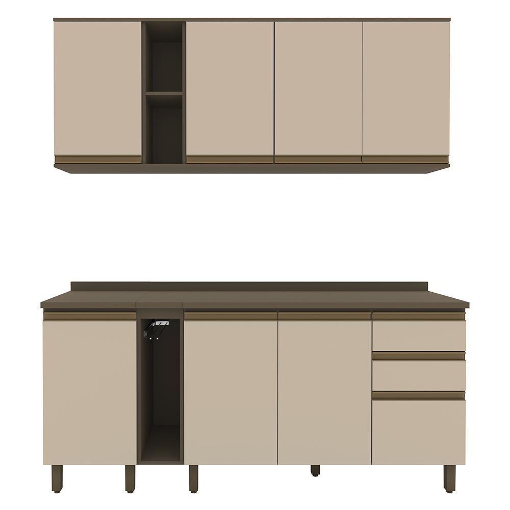 Cozinha Modulada Connect 6 Peças Com Porta Toalha Duna/cristal - Móveis Henn Duna/cristal - 1