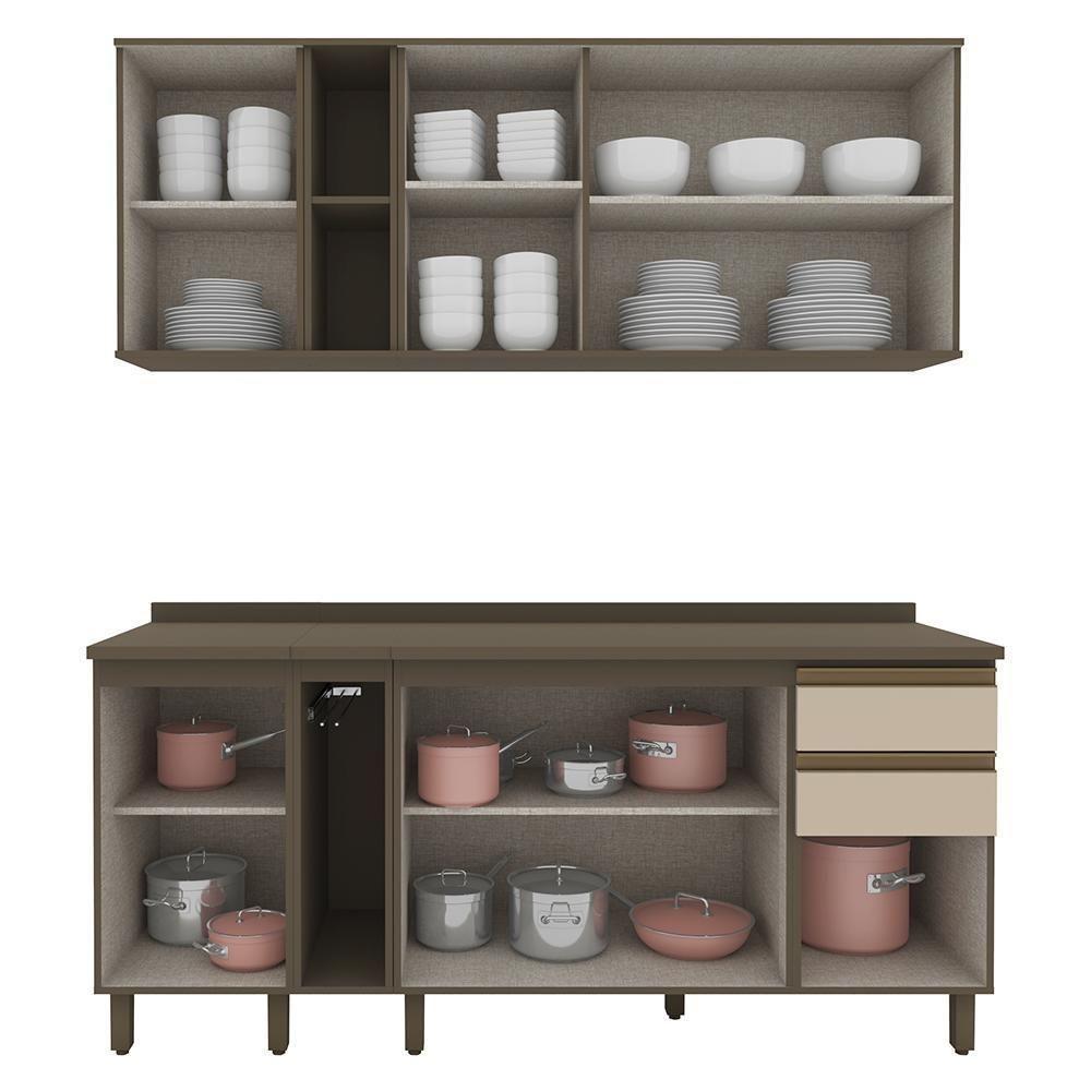 Cozinha Modulada Connect 6 Peças Com Porta Toalha Duna/cristal - Móveis Henn Duna/cristal - 6