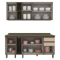 Cozinha Modulada Connect 6 Peças Com Porta Toalha Duna/cristal - Móveis Henn Duna/cristal - 6