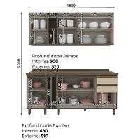 Cozinha Modulada Connect 6 Peças Com Porta Toalha Duna/cristal - Móveis Henn Duna/cristal - 7
