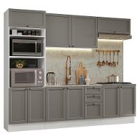 Armário De Cozinha Completa 270 Cm Branco/cinza Vik Madesa 01 Branco/cinza - 2