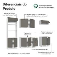 Armário De Cozinha Completa 270 Cm Branco/cinza Vik Madesa 01 Branco/cinza