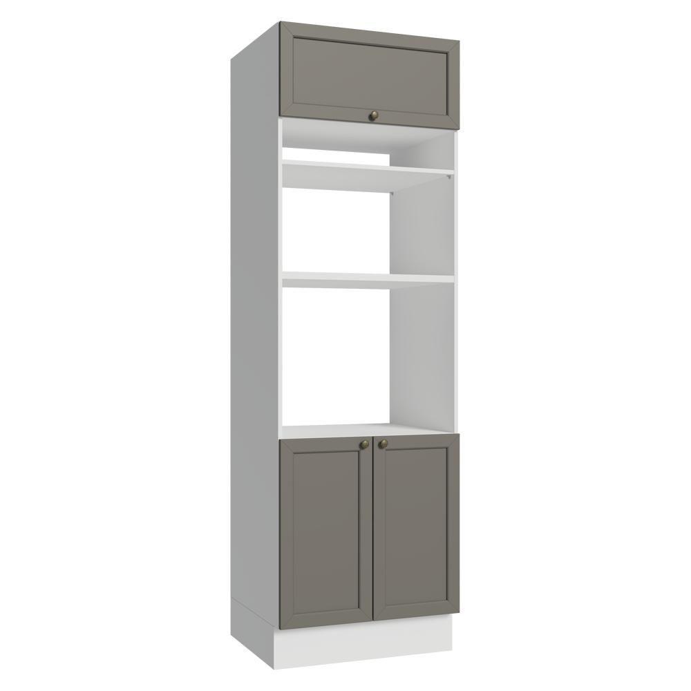 Torre Quente 70 Cm 3 Portas Branco/cinza Vik Madesa Branco/cinza - 1