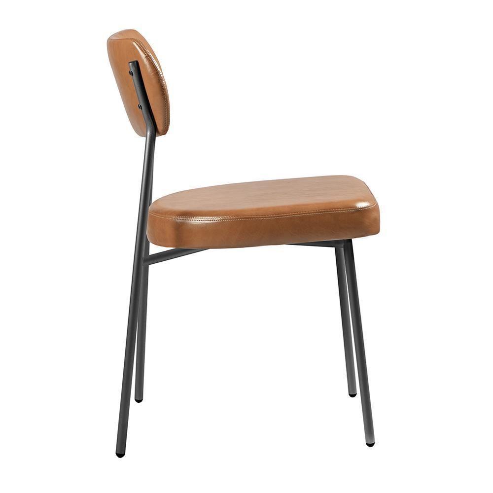 Conjunto 3 Cadeiras Lavínia Couríssimo Amarula/aço Preto - Salaone Couríssimo Amarula/aço Preto - 3