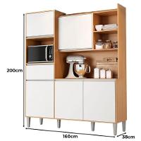 Armário Para Cozinha Kit Isabel Amêndoa Branco - Ajl - 2