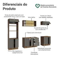 Armário De Cozinha Completa 270 Cm Rustic/cinza Vik Madesa 02 Rustic/cinza