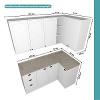 Armário De Cozinha Completa C Balcão Milla Bee Carraro Branco - 6