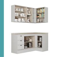 Armário De Cozinha Completa C Balcão Milla Bee Carraro Branco - 8