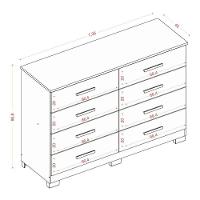 Cômoda 8 Gavetas 2014148 E Armário Multiuso New 2000192 Atacama Grafite - Aramóveis - 3