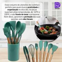 Conjunto Kit De Utensílios De Cozinha Em Silicone, 8 Peças, Verde Escuro Prático E Durável - 3