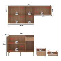 Cozinha Compacta 3 Peças Com Armários E Balcão Com Tampo Multimóveis Cr20449 Freijó/branco/mármore Branco - 5