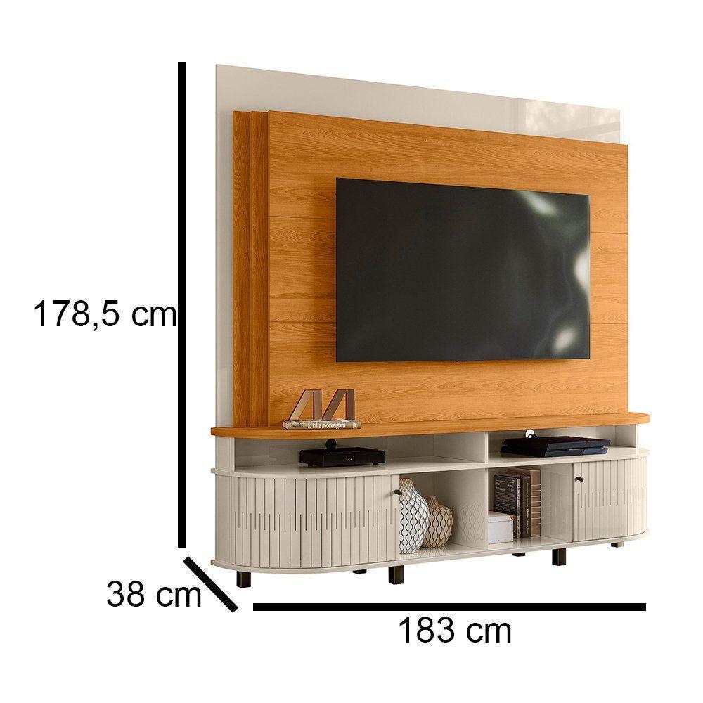 Combo Home + Painel Para Tv 60 Polegadas Daytona - 7 Decor Calacata E Off White - 3