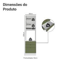 Torre Quente 60 Cm 1 Porta 3 Gavetas Branco/verde Vik Madesa Branco/verde - 2