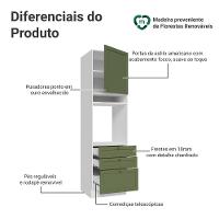 Torre Quente 60 Cm 1 Porta 3 Gavetas Branco/verde Vik Madesa Branco/verde - 3