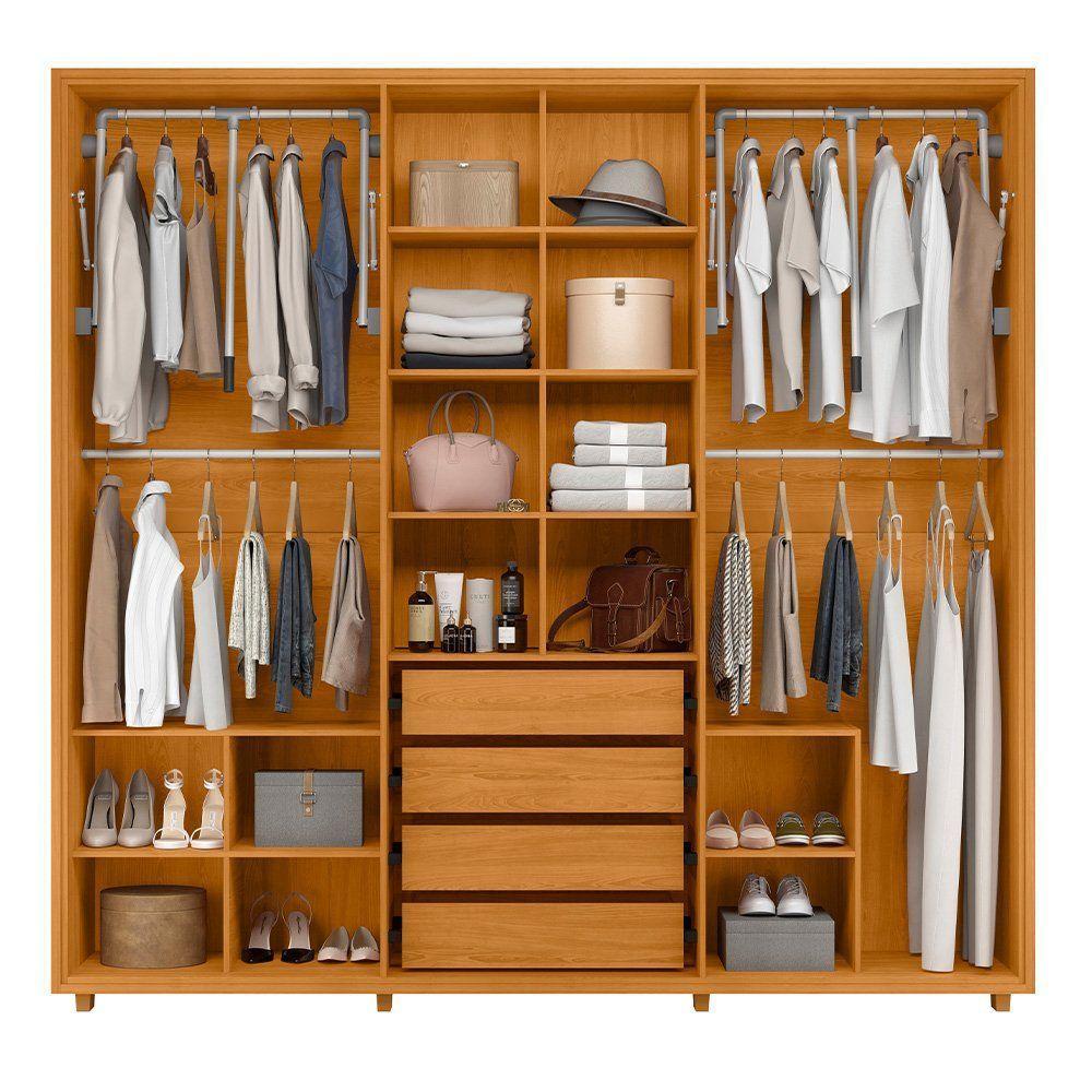 Guarda-roupa Casal Miró Ripado Com Escada 6 Portas 4 Gavetas - 7 Decor Cumaru E Opala - 3