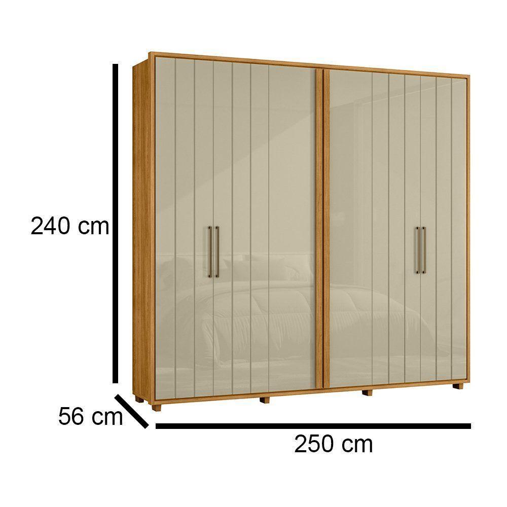 Guarda-roupa Casal Miró Ripado Com Escada 6 Portas 4 Gavetas - 7 Decor Cumaru E Opala - 4