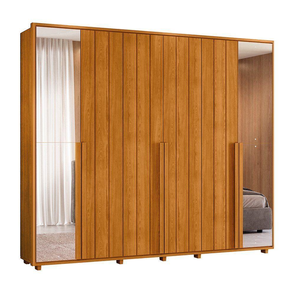 Guarda-roupa Casal Volpi Ripado 6 Portas 6 Gavetas 2 Portas C/ Espelho - 7 Decor Cinamomo - 4