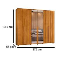 Guarda-roupa Casal Volpi Ripado 6 Portas 6 Gavetas 2 Portas C/ Espelho - 7 Decor Cinamomo - 6