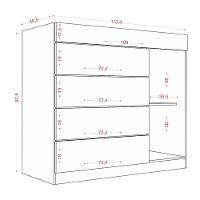 Guarda Roupa Casal Nápole 2045149 E Armário Multiuso 2000191 E Cômoda Sevilha Branco Brilho - Aramóveis - 10