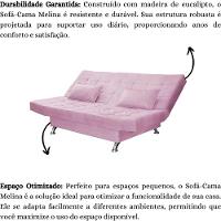 Sofá Cama Casal Com Almofadas 3 Lugares Rivera Suede Rosê - 6