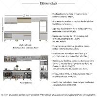 Armário De Cozinha Modulada Completa 357cm Com Balcão Para Cooktop Veneza Multimóveis Mp2274 Branco/dourado - 7