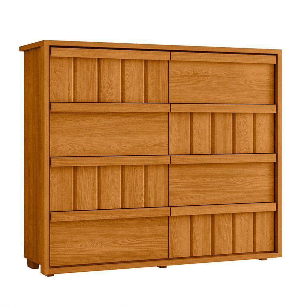 Cômoda Tarsila 100% Mdf Ripado 8 Gavetas - 7 Decor Cinamomo - 1
