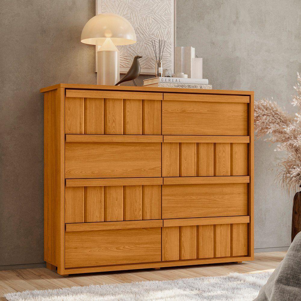Cômoda Tarsila 100% Mdf Ripado 8 Gavetas - 7 Decor Cinamomo - 2