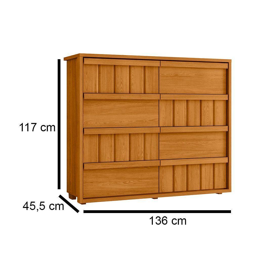 Cômoda Tarsila 100% Mdf Ripado 8 Gavetas - 7 Decor Cinamomo - 3
