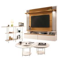 Home Suspenso Cosmo Cinamomo Off White E Aparador Infinity E Kit Mesa De Centro Sky Off White- Hb Móveis - 1